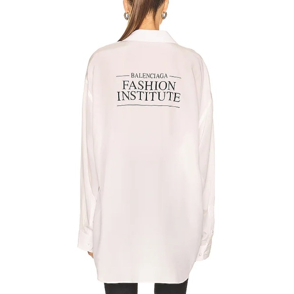 Balenciaga fashion institute button up shirt dress sz 36 small - Picture 4 of 9